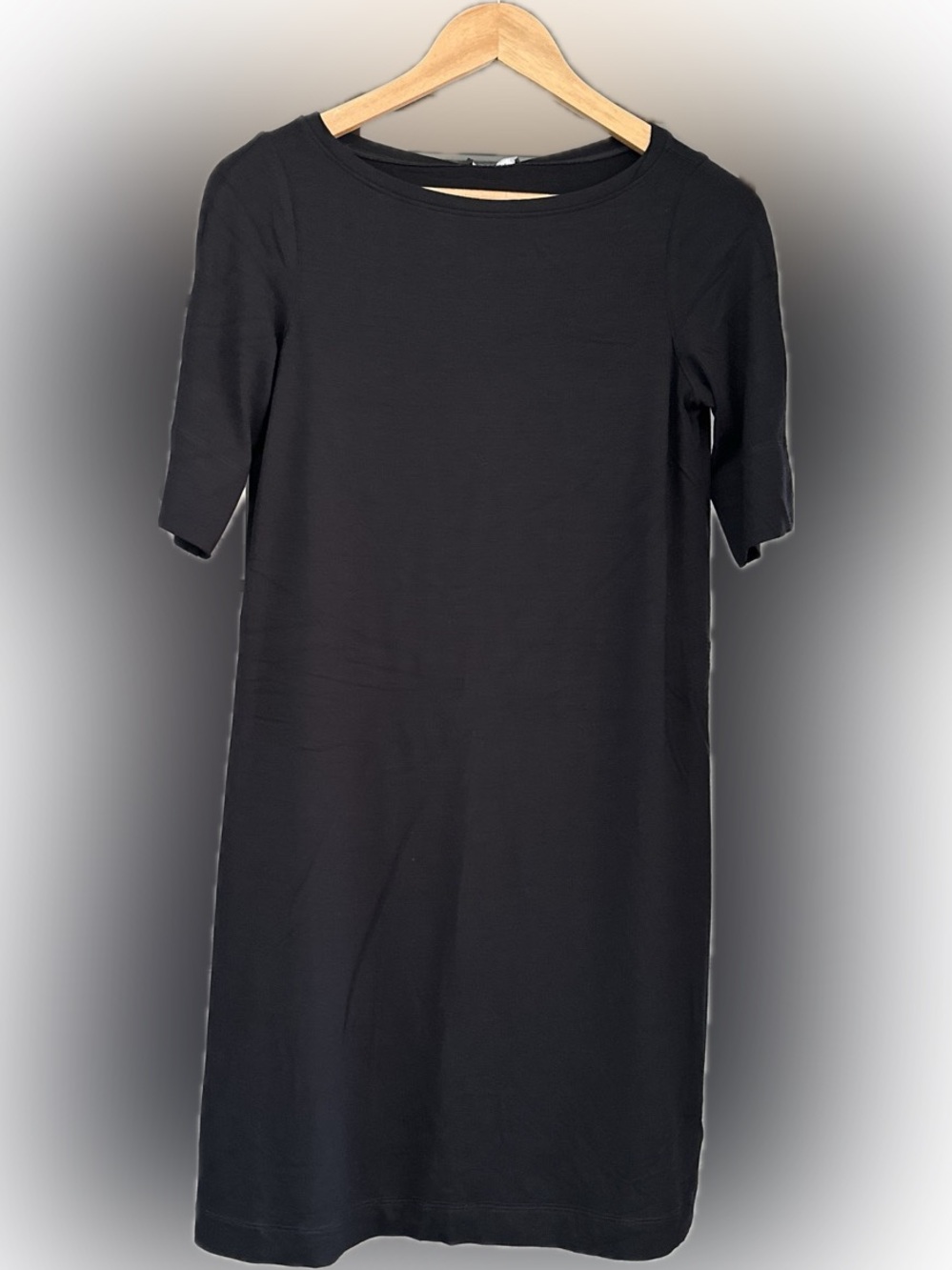Eileen Fisher Black Midi Shift Dress